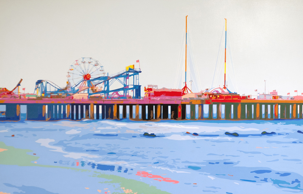 Landsend - Serigrafia su carta con colori acrilici / Acrylics and screen printing on canvas - 140 x 90 cm, 2010
