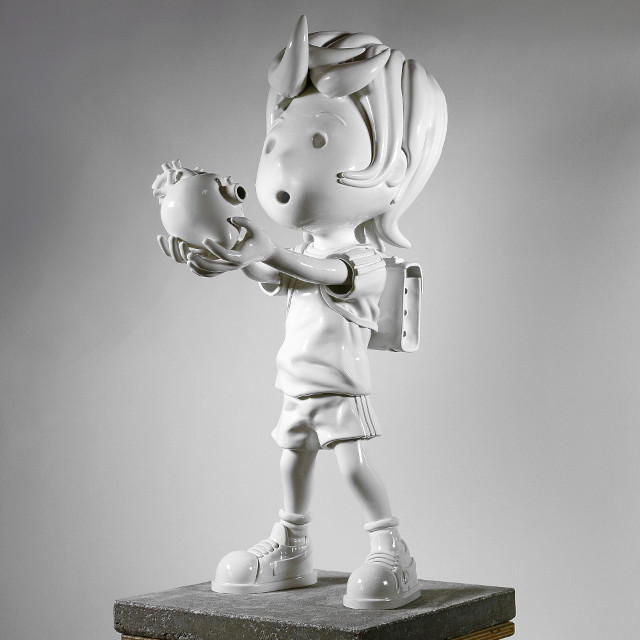 Giovanni Motta : Love Again - H 68 cm - Stratified nylon, acrylic, wood, 2020