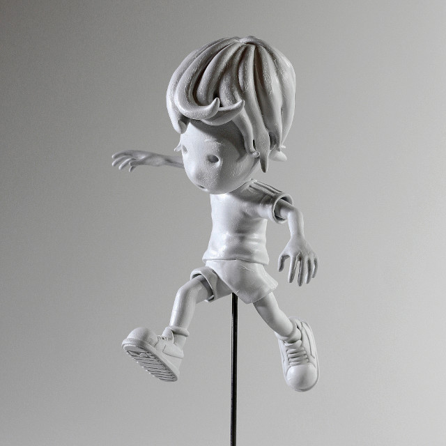 Giovanni Motta : Jump - H 38 cm - Stratified nylon, acrylic, wood, 2020