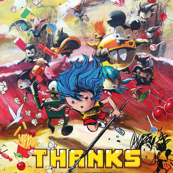 Giovanni Motta : Thanks- 140x110 - Acrylic on Canvas, Screen Printing, 2020