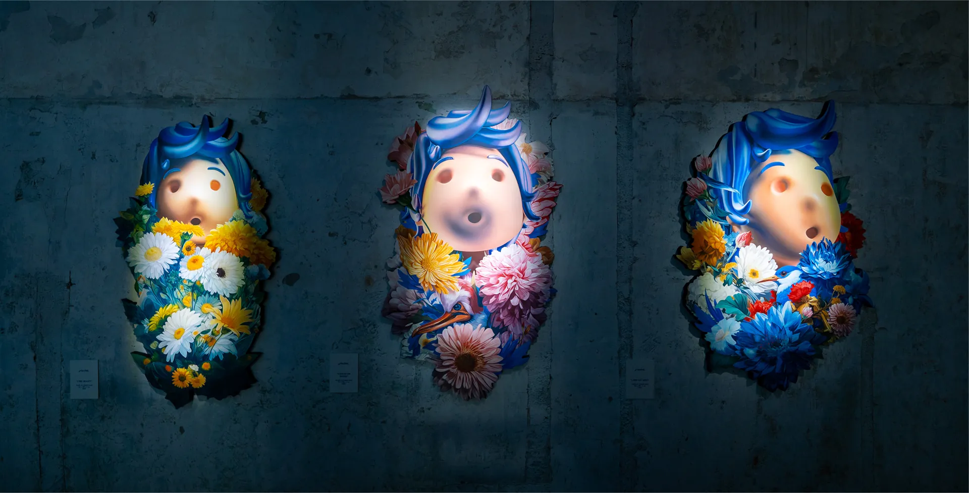 Giovanni Motta - Hydron³ - I feel beaty - i feed on light - i live in the world - Acrylics on shaped wood