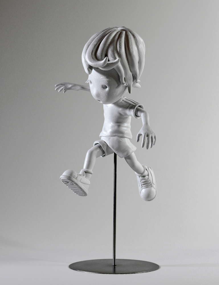 Giovanni Motta : Jump - H 38 cm - Stratified nylon, acrylic, wood, 2020