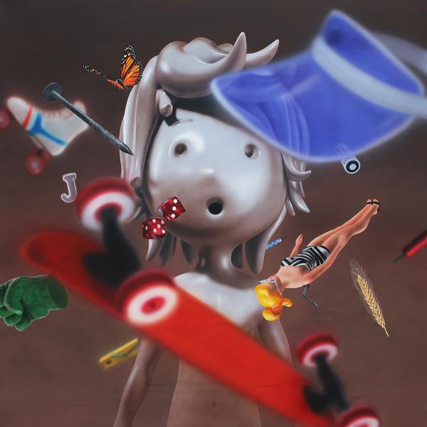 Giovanni Motta : Sand Forgetting - 120X120 cm - Acrylic on Canvas, 2021 