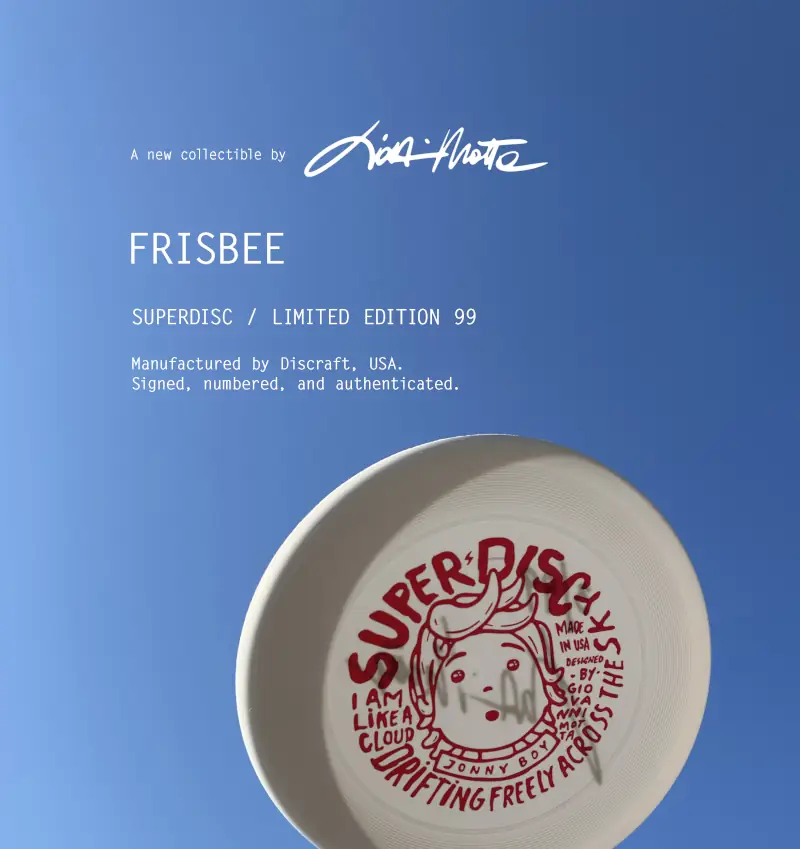 FRISBEE - Giovanni Motta Superdisc - Limited Edition