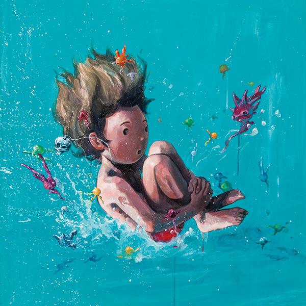 Giovanni Motta : Tuffo bomba con leggera rotazione - 120x110 - Acrylic on Canvas, 2019